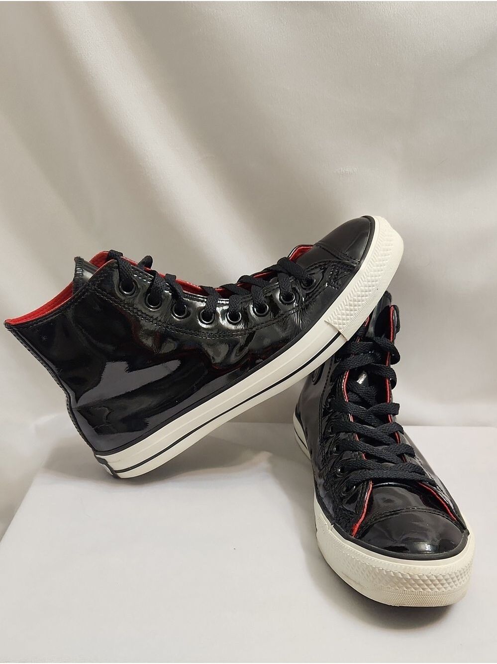 Converse CTAS Black Patent High-Top Sneakers (unisex M Size 8, W Size 10)